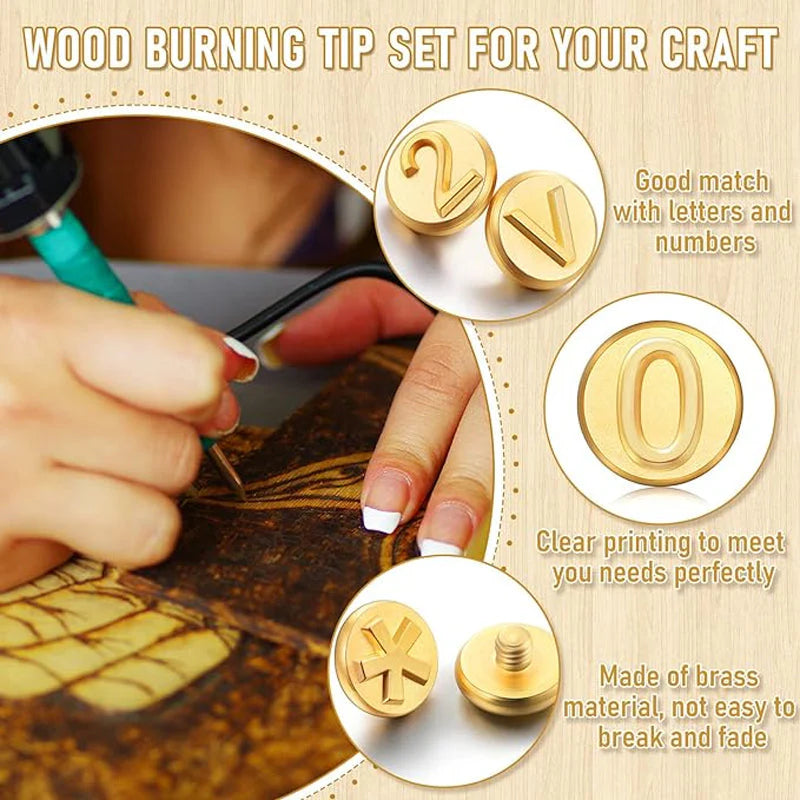 26 Letters Copper Mold DIY Wood Burning/Carving Set