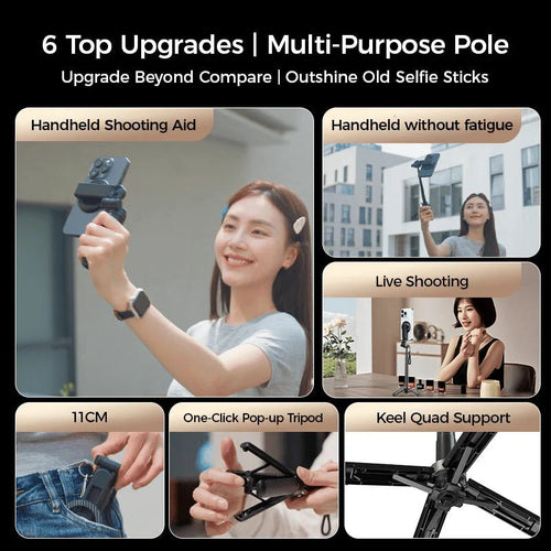 🔥Hot Sale(💥50%OFF)🔥4-in-1 Multifunctional 360° Rotation Magnetic Selfie Stick