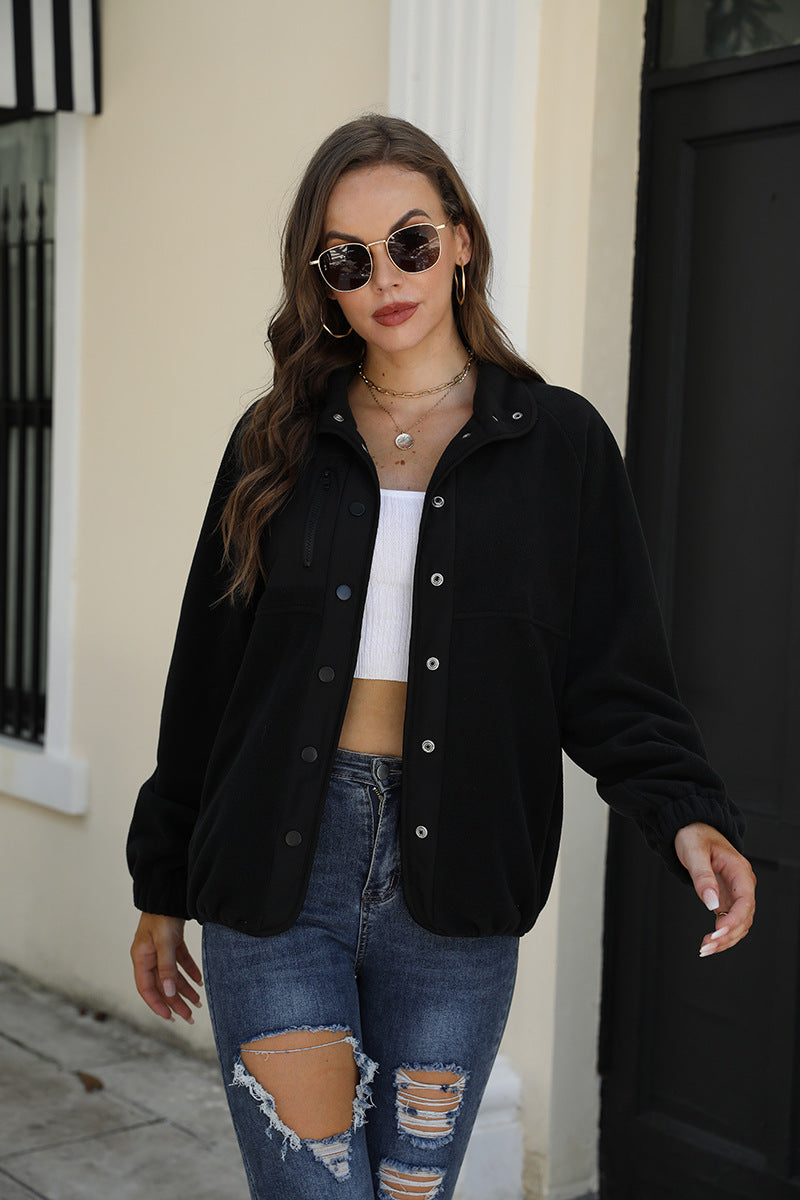 Color Contrast Plush Casual Coatš„Buy 2 Automatic 10% Off & Free Shippingš„