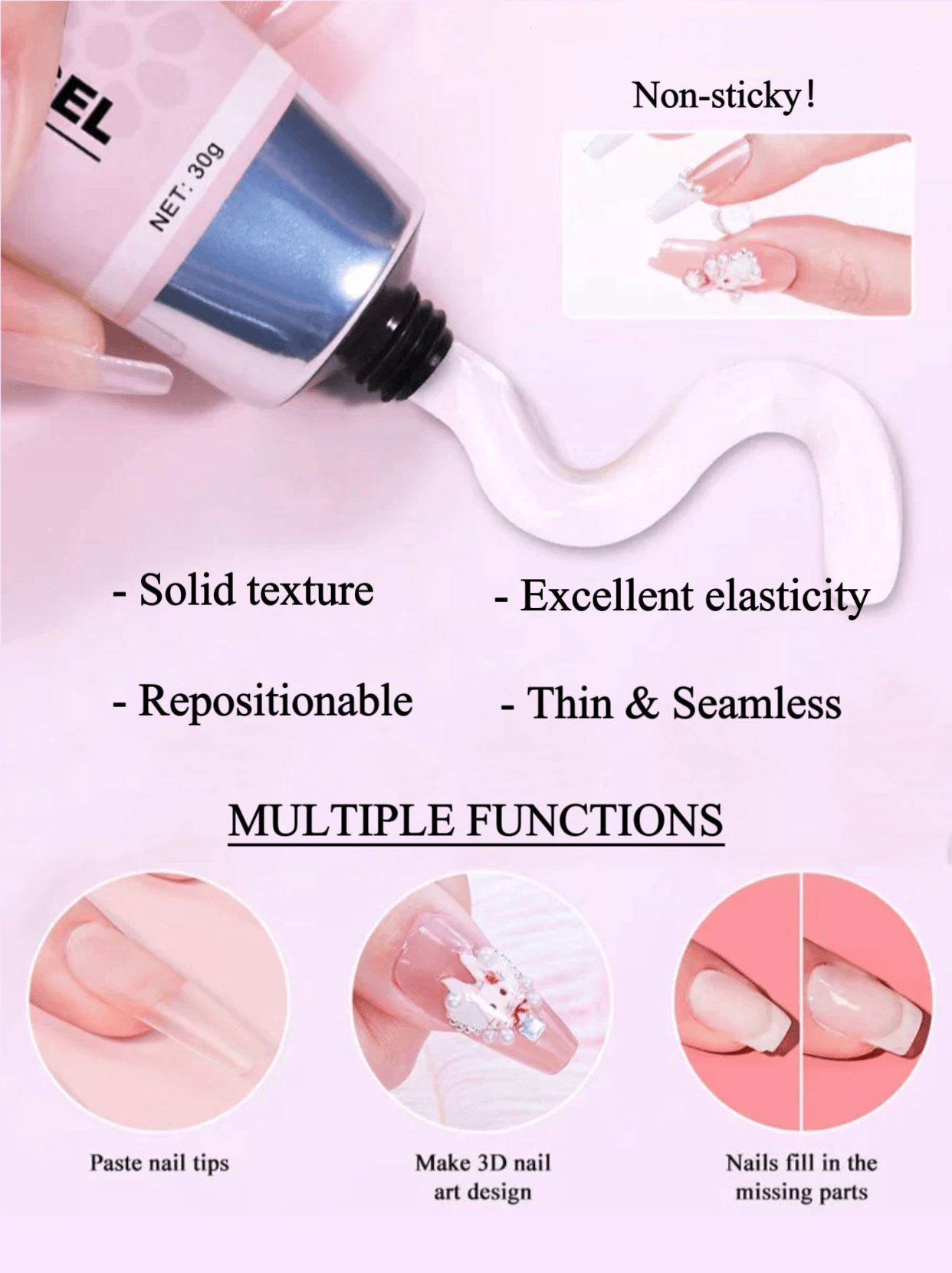 Magic Solid Nail Glue Kit 3-In-1 Nail Art Kits