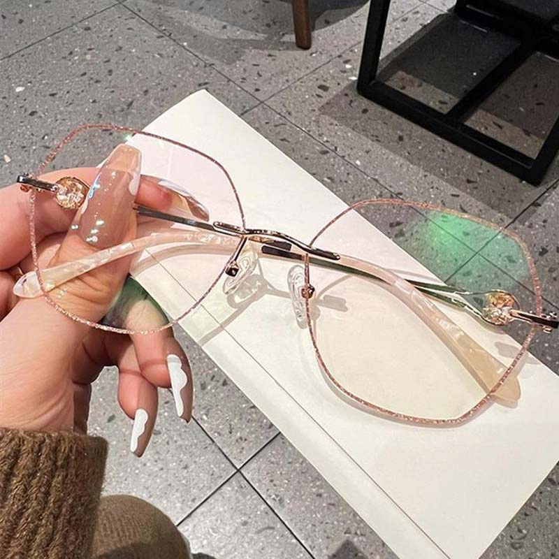 💥New Arrival✨Women's Synthetic Diamonds Rimless Anti Blue Light Glasses