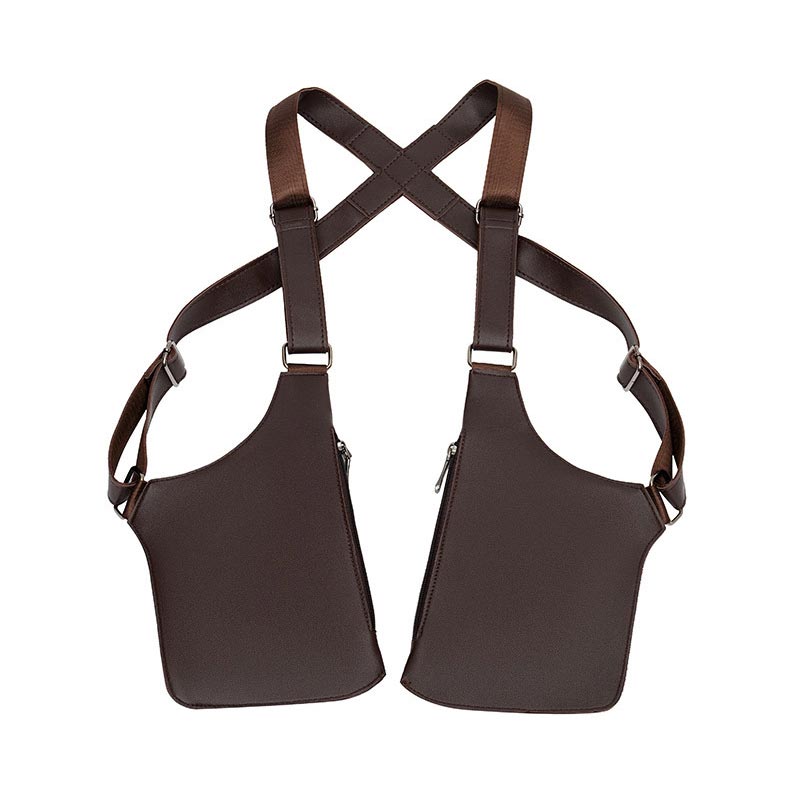 Double shoulder strap multi-pocket outdoor anti-theft tactical bag