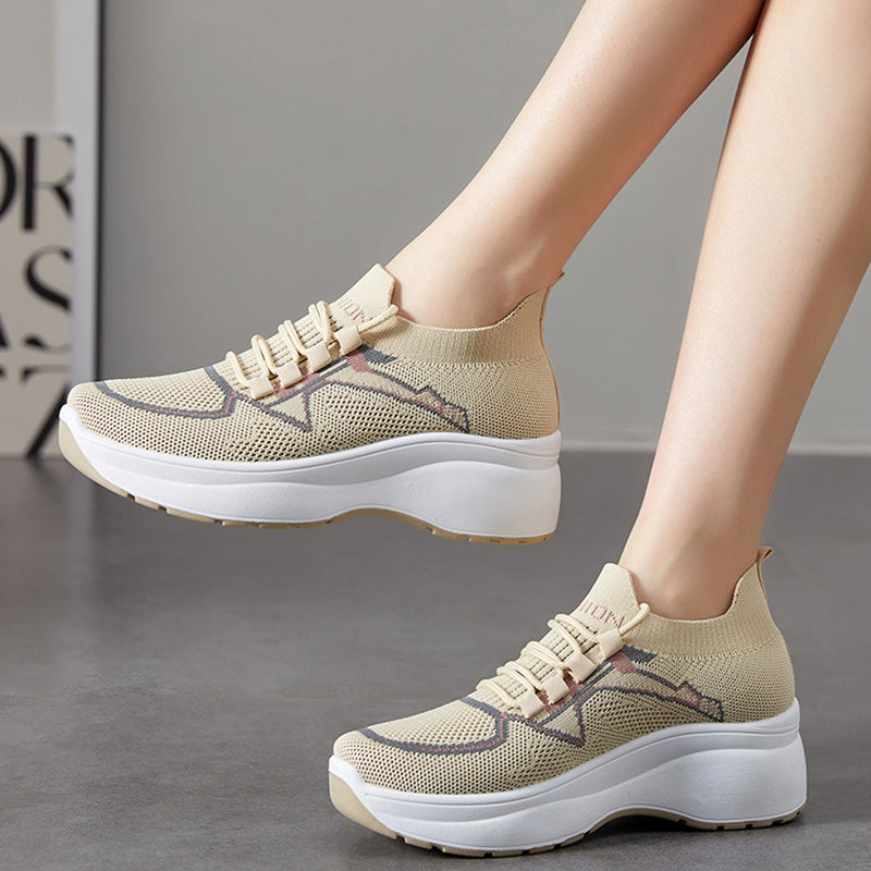 Women's Lace-Up Knit Sneakers