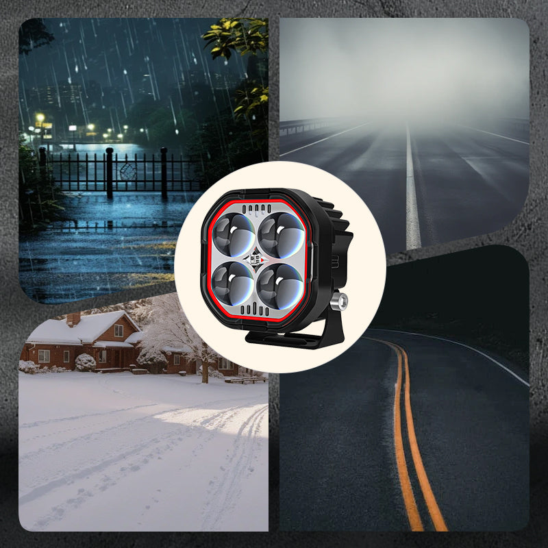 High Brightness Motorcycle Spotlight with Adjustable Bracket