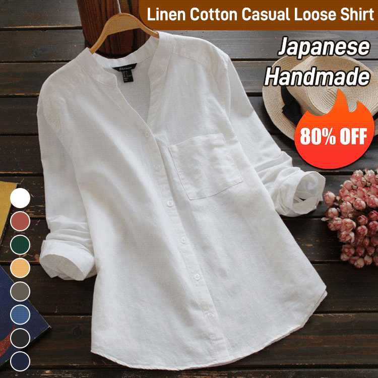 Japanese Style Handmade Linen Cotton Casual Loose Shirt（🔥Buy 2 Automatic 10% Off & Free Shipping🔥）