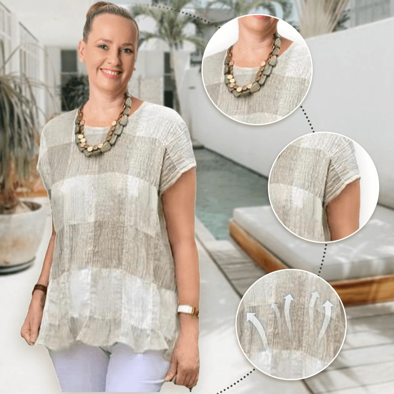 🌈Summer new stitching scallop casual chiffon shirt🌸Buy 2 get 10% Off Extra Auto & Free Shipping🌸