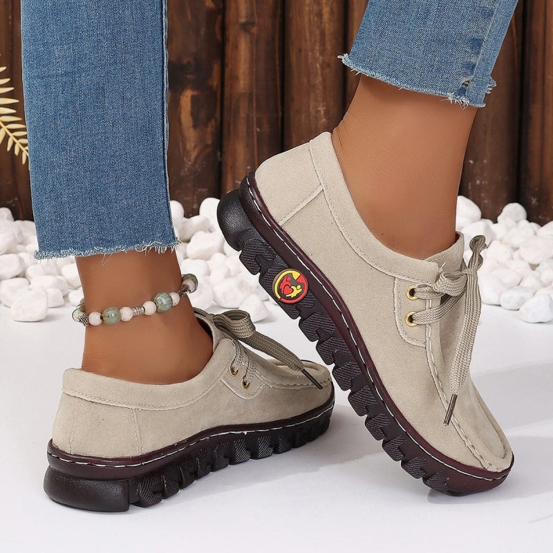 Women's Low Top Lace-up Stitching Flat Shoes 24-hour delivery from the US