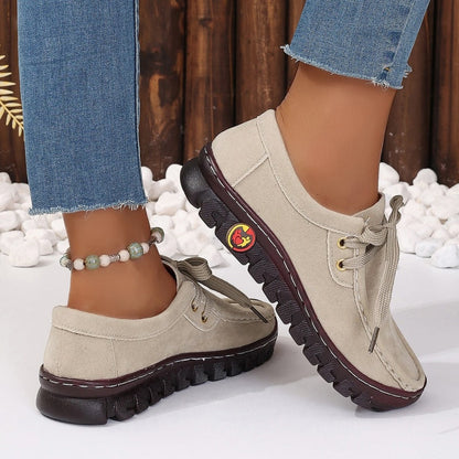 Women's Low Top Lace-up Stitching Flat Shoes 24-hour delivery from the US