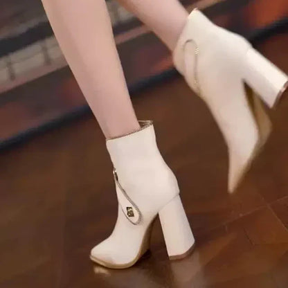 Women's Fashion Zipper Ankle Boots