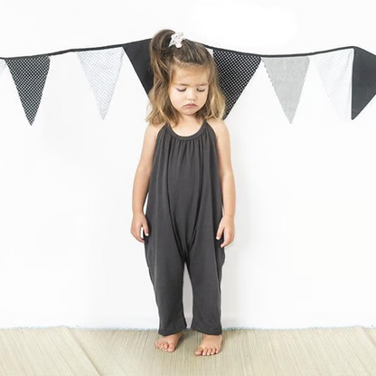Girls' Soft Casual Backless Jumpsuit