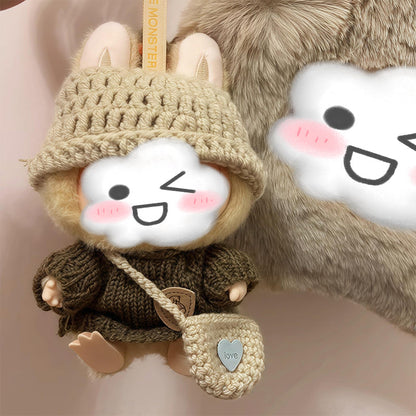 Cute Hat, Sweater, and Bag 3-Piece Set for Labubu Doll