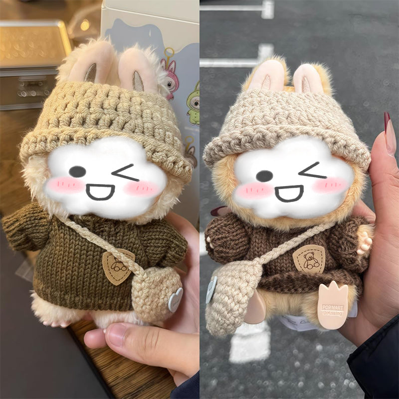 Cute Hat, Sweater, and Bag 3-Piece Set for Labubu Doll